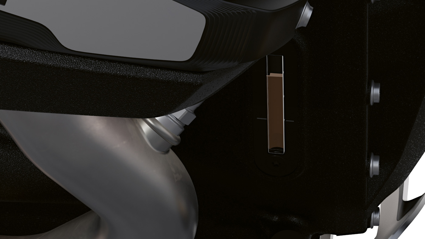 Glas på motorblok til kontrol af oliestand