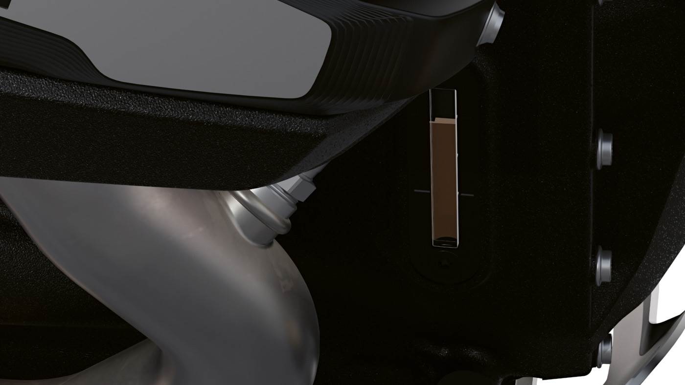 Glas på motorblok til kontrol af oliestand